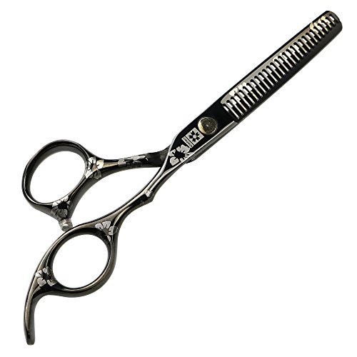 Фомалхаут црн титаниум професионални ножици за коса, 5,5 Инчни Јапонски 440с челични ножици за коса, ножици за сечење бербер тенки ножици,