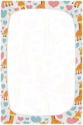 Умирико симпатична жирафа пакет n игра бебиња игра игра со листови, мини креветче за момчиња девојчиња играч за играчи на материи, покритие 20246132