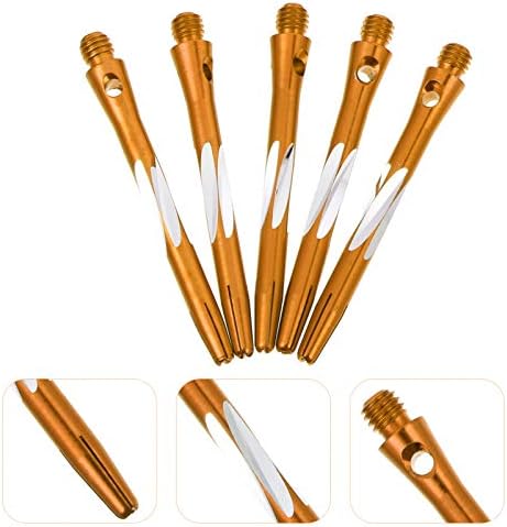 Besportble костум 5 парчиња алуминиумска легура Dart Shalts Стандардна 2BA Thread Dart Stems Dart Accessory портокалова алуминиумски