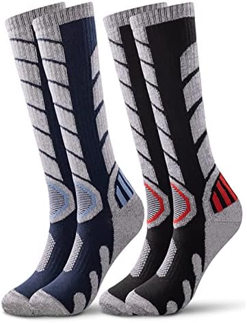 Ски чорапи жени мажи, термички скијачки и сноуборд чорапи, ладно време, зимски перформанси чорапи 2-пакет
