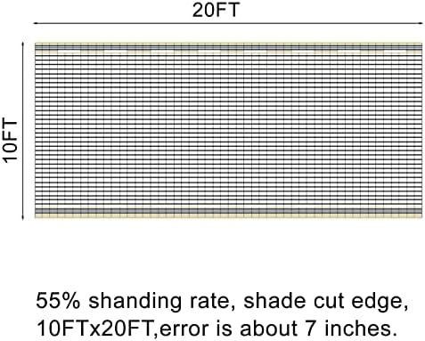 Loveубовна приказна 55% ткаенина во сенка 10ftx20ft мрежа tarp uv отпорна на сончева сенка црна мрежа за растително покритие, стаклена градина,