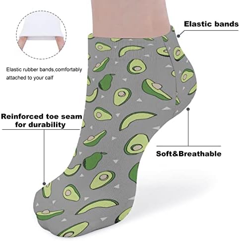 Авокадо Овошје 5 Пара Смешни Трчање Чорапи За Глуждот Атлетски Чорапи Без Шоу Амортизирани За Мажи Жени
