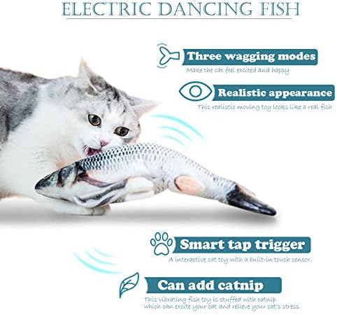 Електрична танцување риба мачка играчка реална плишана симулација Електрична кукла риба свежа мачка мачка сакана USB кабел полнење
