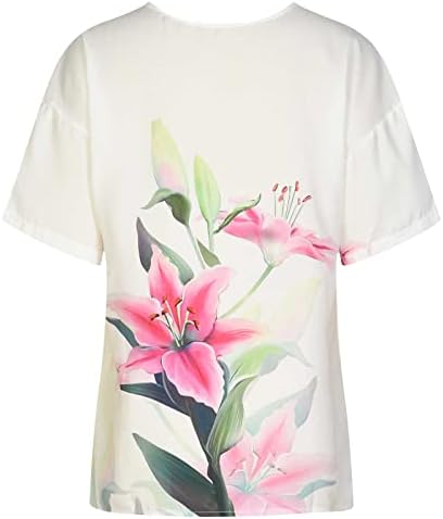 Краток ракав 2023 графичка цветна принцеза самовила проточна лабава вклопена опуштена фит -блуза маица за тинејџерски девојки врвот jl