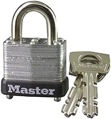 Master Lock 8596d ламинирана челик со таложење со клуч, вложен заклучување, широк 1,7 , сребро