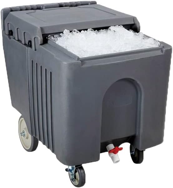Winco изолирана преносна комерцијална мраз кади со капакот, капацитет од 125 фунти