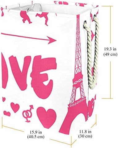 Униси Љубов Графика Париз Големи Димензии Перење Попречува Склопувачки Кошница За Складирање За Спална Соба Бебе Расадник