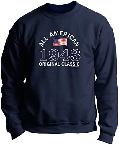 Роденденски подароци за целата 80 -та роденденска кошула 1943 година сите американски класични премиум екипаж џемпери