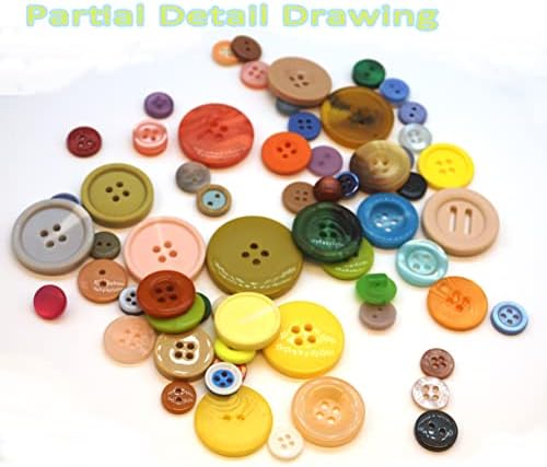 Занаетчиски копчиња Clyaiylc Различни копчиња со мешана смола во боја, разни големини занаетчиски шиење DIY деца рачно изработени