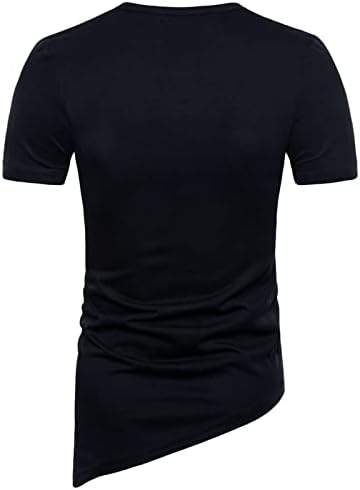 Озммјан мажи лето кратка ракав маица чипка на хип-хоп готска маица тенок вклопена неправилна лежерна блуза со лекови со влечење