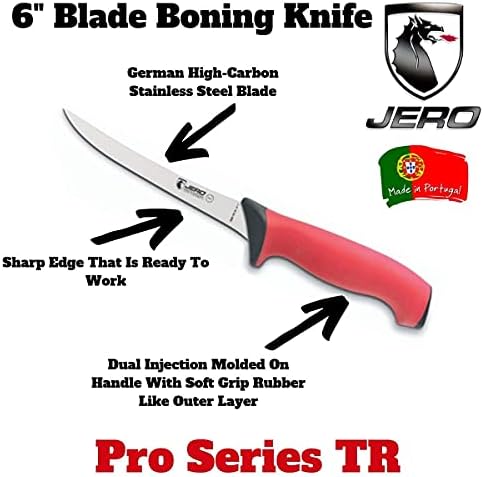 Сет на пушено месо од 4 парчиња пушено месо и печење - jero Exclusive Side Blade Genton Edge Slicer - 6 Нож за боење - нож за комунални