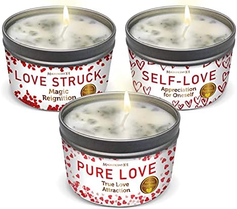 3 -пакети прекрасни 101 Loveубовни ароматераписки свеќи со мудрец лисја за привлечност на loveубовта, романса - чистење на енергија
