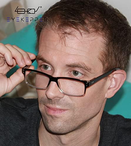 Eyekepper Заштедете 10% на комплет 5 пакувања класични очила за читање за мажи и 5 пакувања за гроздобер читатели црно-чиста рамка +2,75