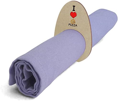 Azeeda 5 x 'I Love Pizza' Дрвена салфетка прстени/држачи