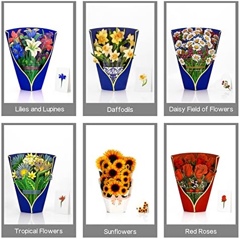 Leppekome pop up цвет букет картички за хартија цвеќиња букет Loveубовни картички, сите прилики, се одвиваат наскоро подароци 3Д честитки
