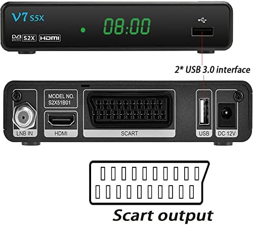 Senddu V7S5X PVR HD 1080P FTA DVB-S/S2/S2X Scart H.265 HEVC 8bit бесплатно за емисија дигитален сателитски ТВ приемник со USB антена