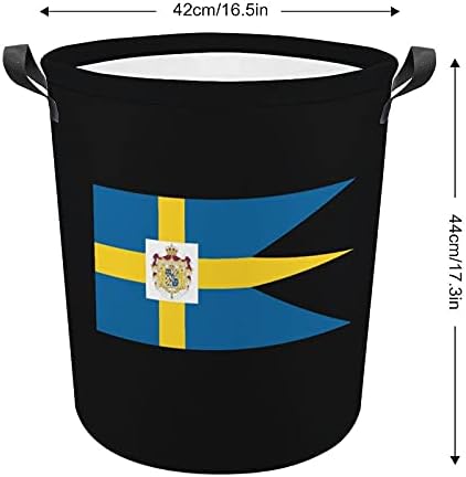 Кралско шведско Знаме Оксфорд Платнена Корпа За Перење Со Рачки Корпа За Складирање За Организатор На Играчки Детска Соба Расадник