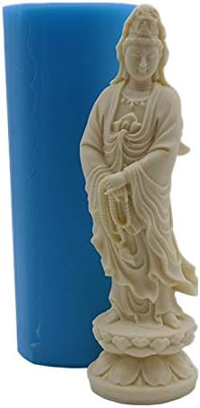 Буда Дизајн Свеќа за свеќи Авалокитсвара 3Д силиконски свеќа за украсување смола занаетчиски гипс силиконски калапи