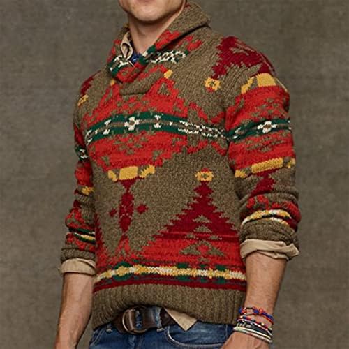 Dudubaby плетен џемпер за menssolid боја на обичен тркалезен врат џемпер џемпер со долг ракав трикотажа плус џемпери со големина