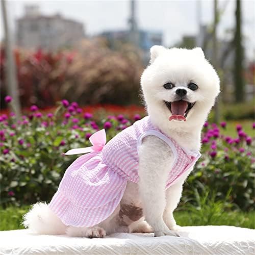 Кучиња девојче облека средно снабдување со јазол фустан ленти мачка свадба куче здолниште лето домашно облекување облека пролетна