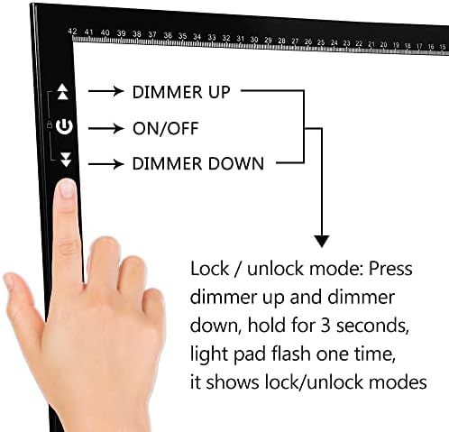 HSK A4 LED Artist Light Fild Pad комплет затемнета осветленост со режими за заклучување/отклучување за дијамантски сликарство, прилагодлив агол