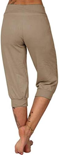 Bwogeeya женски капри јога панталони лабави влечење панталони панталони салон џогери панталони со џебови