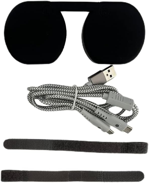 Заштитник на капакот на леќи VR+кабел за полнење за PS VR2, капаци за заштита на леќи за леќи за леќи за слушалки, 2 IN1 Type-C кабел за полнење за контролор на допир