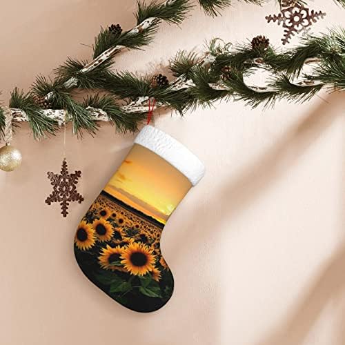 Божиќно порибување на сончоглед Божиќни празници Орнаменти за одмор, камин што виси чорапи 18 инчи чорапи