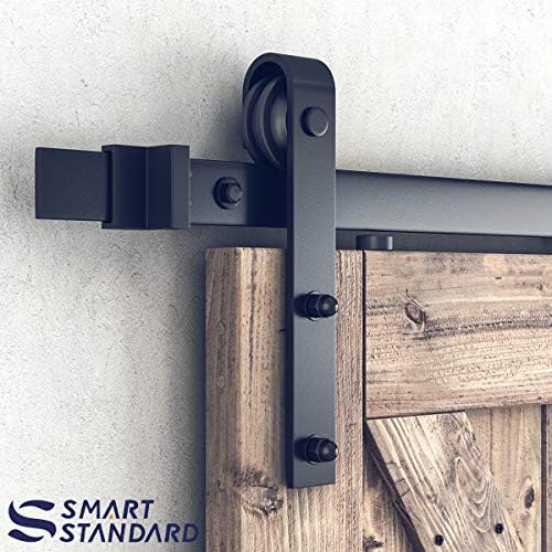 SmartStandard 6 стапки Тешка должност Цврсто лизгање на штала врата хардвер комплет-мазен и тивко-вклучително и детална инсталација одговара 36