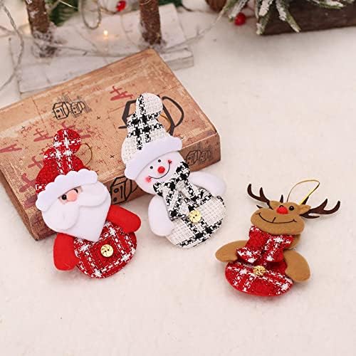 1 парчиња Божиќен класичен лик приврзок Божиќ и Божиќна декорација на снежен човек креативни Божиќни куки за подароци за лустер кристали