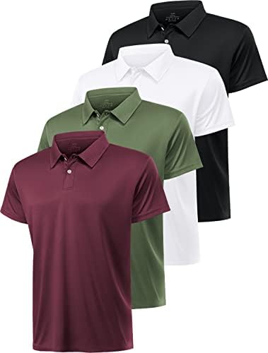Xelky Mens Dry Fit Polo кошули голф кратки ракави влага се наоѓаат атлетски обичен врвен врвен кошула со копчиња