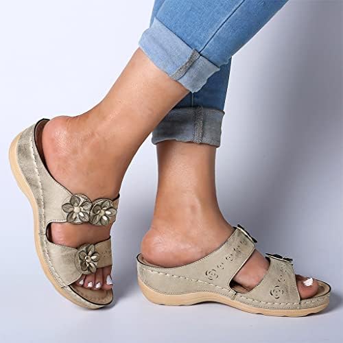Rvidbe жени сандали удобни флип -апостолки за жени со лак поддршка летни летни клинови сандали чевли за чевли