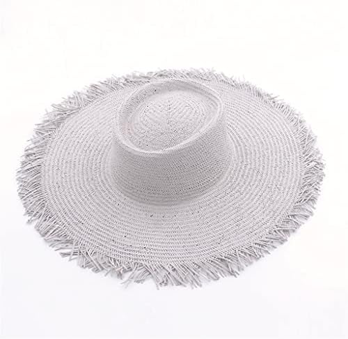 Mfchy Sun visor tassel широки капачиња за жени за жени раб дива сончева светлина што се наоѓа на рамна топ -капа на плажа туризам
