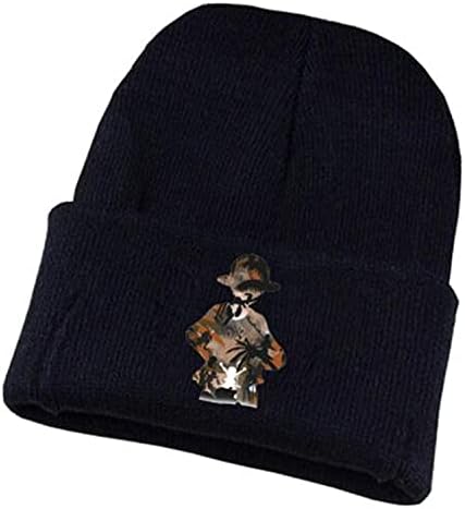 Wanhongyue Едно парче Мајмун Д Лафи Аниме Бејни капа за мажи жени унисекс плетена манжетна капа зимско меко топло капаче на черепот