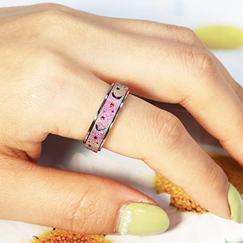 Mhwtty fidget spinner прстен за вознемиреност за жени: предмети за олеснување на анксиозност fidget rings for angistes fidget rings ancistions
