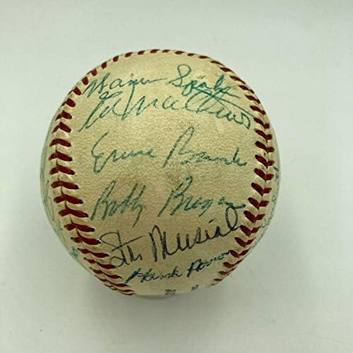 1957 година НЛ Ол Стар тим потпиша бејзбол Хенк Арон Гил Хоџис Стен Музиал ЈСА Коа - Автограм Бејзбол