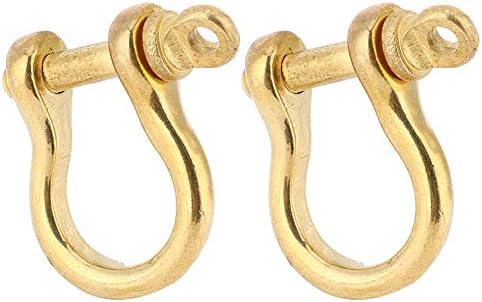 Plplaaobo 2 Поставете ја сидро -шек, чист месинг u тип fob клуч за прстенести додатоци за винче златна врска тока 10мм
