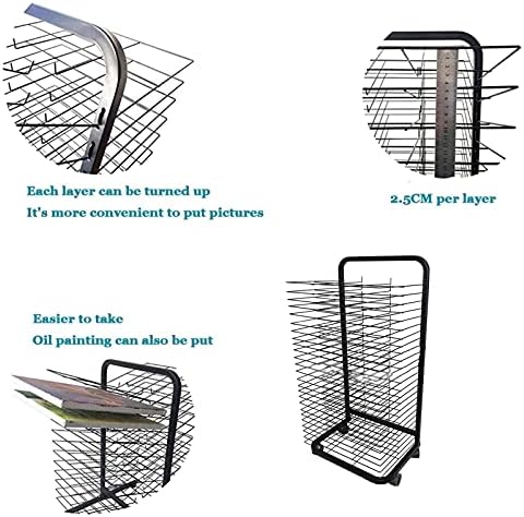 НЕОЧИ Лавици За Сушење, Завршна Облога Во Прав, Решетка за Складирање На Уметнички Полици На Тркала, Идеална За Образовни Училишта И Уметнички