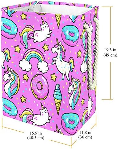 Нехомер Пинк-Еднорози 300д Оксфорд Пвц Водоотпорна Облека Ја Попречува Големата Корпа За Перење За Ќебиња Играчки За Облека Во Спалната Соба