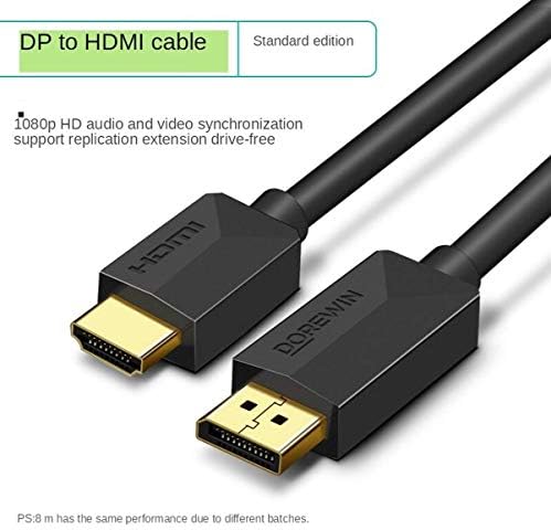 Sheng Jie DP до HDMI Adapter DisplayPort Interface HD Cable Desktop Computs Домаќински конвертор на картички за да го следи кабелот за адаптер за видео кабел 4K60Hz машки до женски