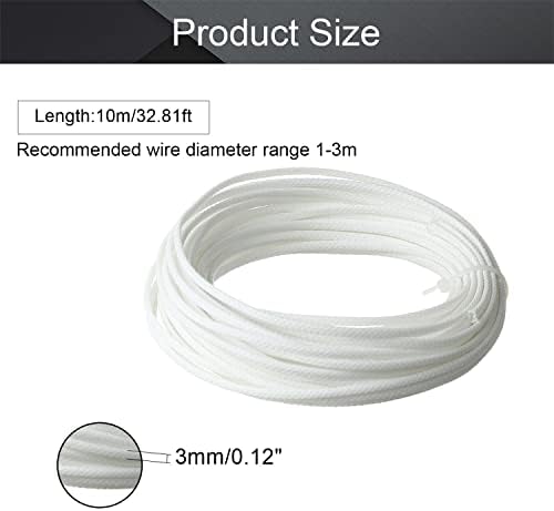 Heyiarbeit 10m/32,8ft ПЕТ ПЕТ Прошимен кабел за плетенка Флексибилна жица од решетката бел 3мм