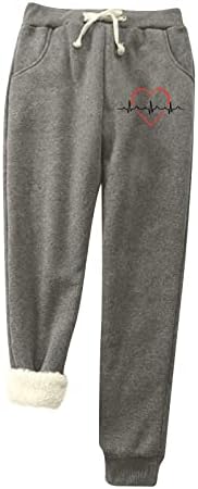 Y2k џемпери за жени обични лабави пижами панталони руно Шерпа, наредени панталони, отпечатено пријатно цврста боја џогери