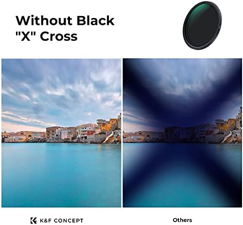K&F Concept 52mm Променлива ND филтер ND2-ND32 Филтер за леќи на фотоапаратот No X Cross HD неутрален филтер за густина со 28 повеќеслојни