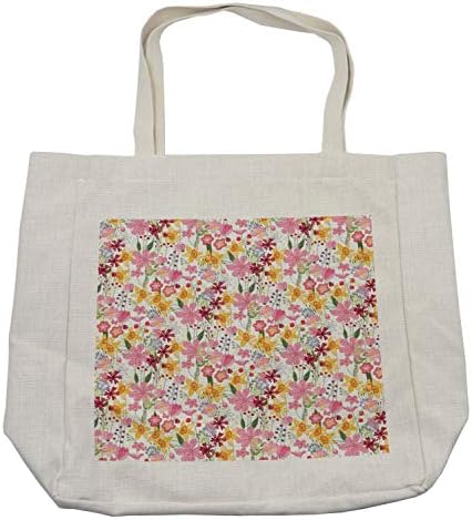 Торба за купување торбичка за дафодил, мешани растенија и цвеќиња од диви цвеќиња, лалиња дафодил романтична цветна уметност, еколошка