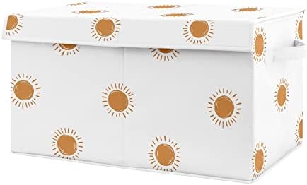 Слатки Ојоџо Дизајни Портокалово И Бело Бохо Сонце Девојче Мала Ткаенина Кутија За Складирање Корпа За Играчки Градите Бебе Расадник