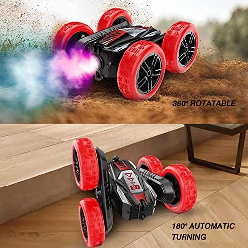 АМТРАЗ далечински управувач автомобил 2.4GHz RC Cars Spray Stunt RC Car со фарови, 4WD 360 ° Rotation RC Crawler, Off Road RC Trucks