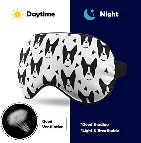 Бостон Териерс маска за спиење мека маска за очи за очи со прилагодлива лента за мажи жени