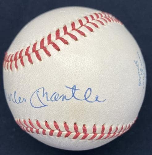 Мики Чарлс Мантл Целосно име потпишан официјален Спалдинг oeо Кронин Бејзбол ПСА - автограмирани бејзбол