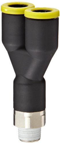 Легрис 3148 12 21 Најлон &засилувач; Никел-Обложени Месинг Притисни-За-Поврзување Фитинг, Wye, 12 мм Цевка од x 1/2 BSPT Машки
