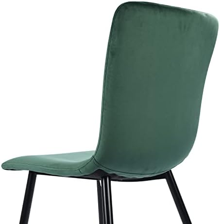 Мебел Комплет од 4 Скандинавски Кадифени Комплети Удобно Седиште Акцент Цврсти Метални Нозе За Кујна Дневна Соба Трпезарија Столици, Зелена